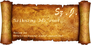 Szikszay József névjegykártya