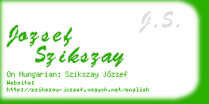jozsef szikszay business card